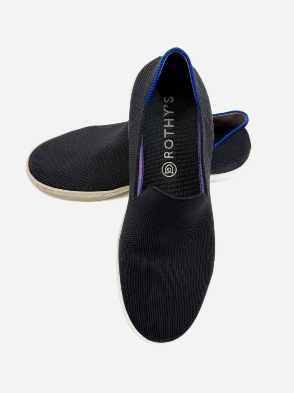 Rothy’s Women's The Original Slip-On Sneakers Black Knit Women’s 8